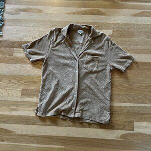 Hartford Tan Terry Cloth Button-up